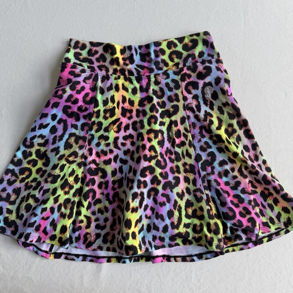 Dona Jo Ultimate Skort S x16 Rainbow Cheetah Animal Tennis Skirt Golf Pickleball